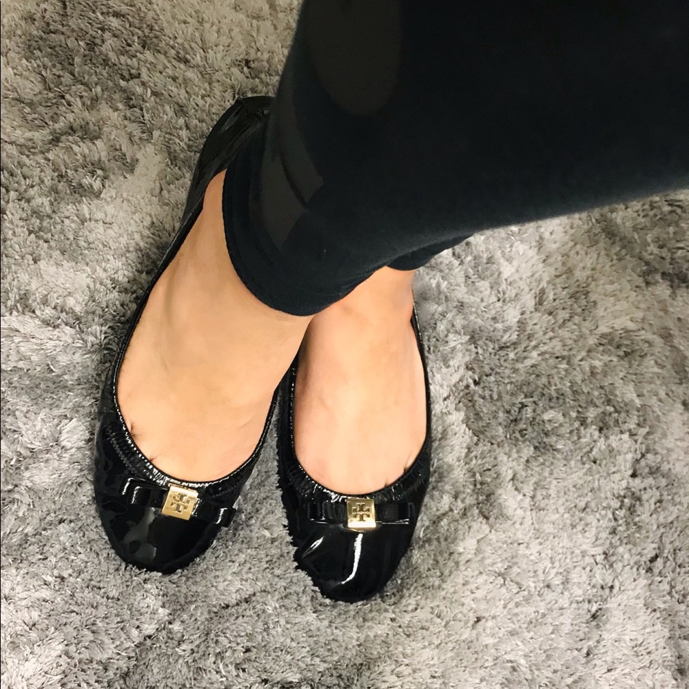 Tory Burch Eddie with Logo Bow Ballet Flats Size 7